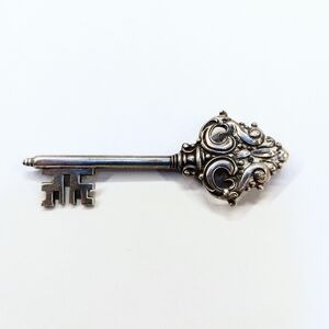 Vintage Sterling Signed Key Brooch